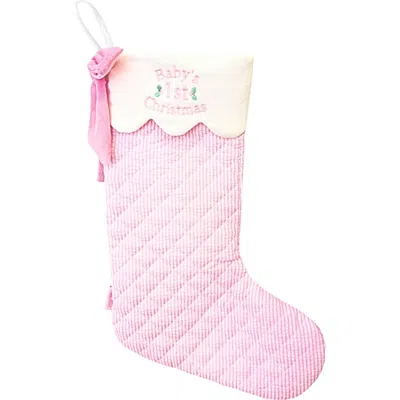 Bits & Bows Baby's 1st Christmas Stocking In Pink