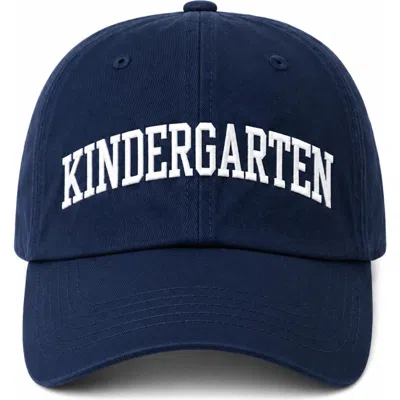 Bits & Bows Back-to-school Kindergarten Baseball Hat In Navy/white