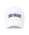 Bits & Bows Back-to-school Third Grade Baseball Hat In White/navy
