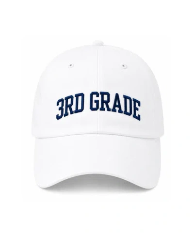 Bits & Bows Back-to-school Third Grade Baseball Hat In White/navy