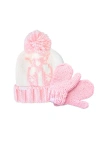Bits & Bows Ballet Knit Hat/mittens Bundle In Pink
