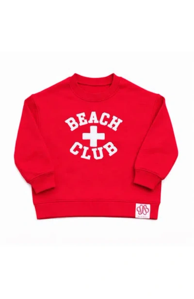 Bits & Bows Beach Club Sweatshirt In Red