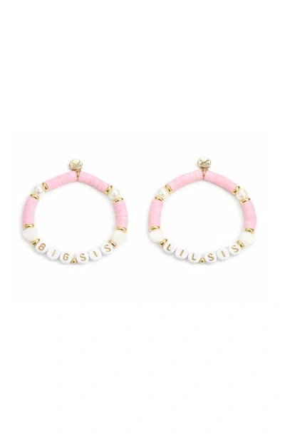 Bits & Bows Kids'  Big & Lil Sis Bracelet Set In Pink