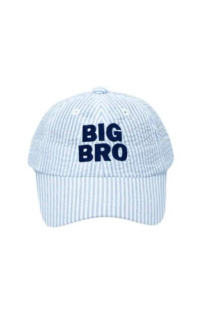 Bits & Bows Kids'  Big Bro Seersucker Baseball Hat In Blue