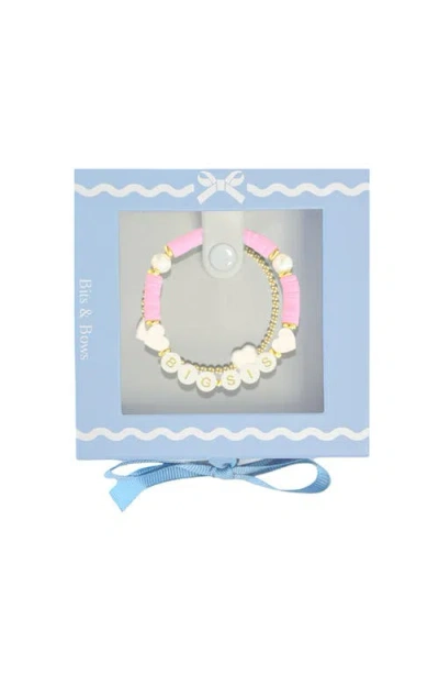 Bits & Bows Kids'  Big Sis Girls' Bracelet Gift Set In Pink