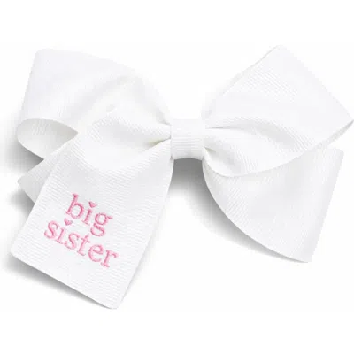 Bits & Bows Kids'  Big Sister Hair Bow In White