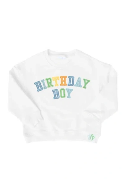 Bits & Bows Babies'  Birthday Boy Sweatshirt In White