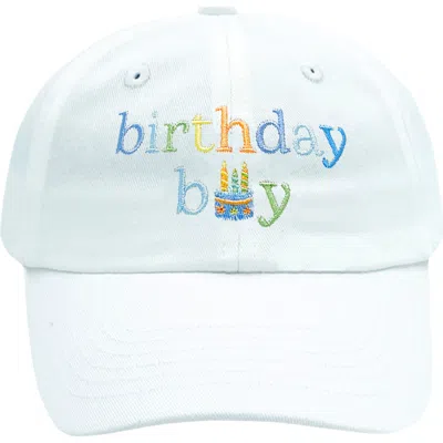 Bits & Bows Kids'  Birthday Boy Twill Baseball Hat In Blue