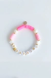 Bits & Bows Birthday Girl Beaded Bracelet In Pink