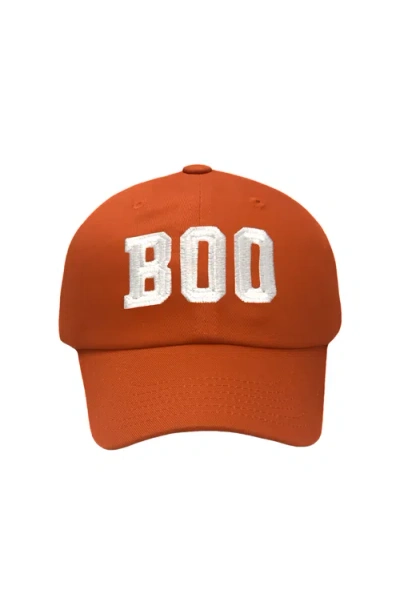 Bits & Bows Kids'  Boo Halloween Twill Bow Baseball Hat In Orange