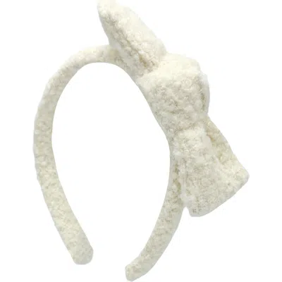 Bits & Bows Kids'  Boucle Girls' Bow Headband In White
