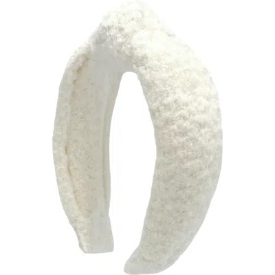 Bits & Bows Kids'  Boucle Knot Headband In White