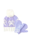 Bits & Bows Bows Knit Hat/mittens Bundle In Blue