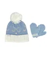 Bits & Bows Boys' Golf Bobble Hat & Mittens Set - Baby, Little Kid, Big Kid In Blue/white