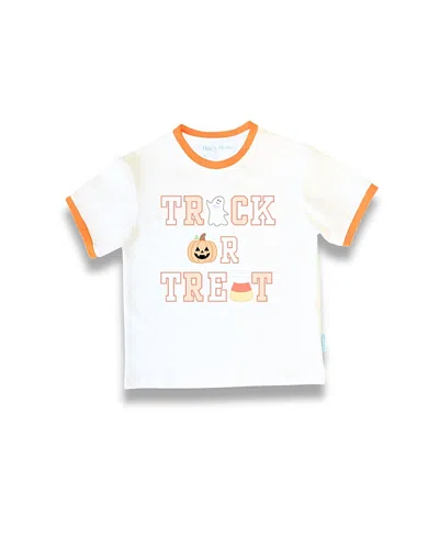 Bits & Bows Boys' Halloween Trick Or Treat T-shirt - Little Kid, Big Kid In White
