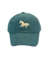 Bits & Bows Boys' Horse Baseball Hat In Hunter Green - Little Kid In Green