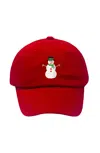 Bits & Bows Boys Snowman Baseball Hat - Baby In Brown