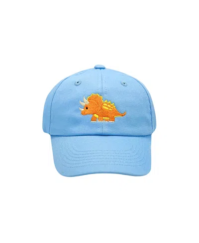 Bits & Bows Boys' Triceratops Baseball Hat - Little Kid In Blue