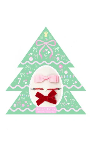 Bits & Bows Kids'  Christmas Tree Bows & Bracelet Gift Set In Multi