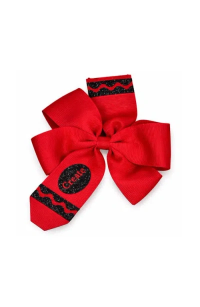 Bits & Bows Kids'  Crayon Back-to-school Hair Bow In Red