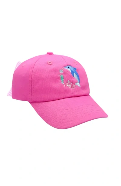 Bits & Bows Kids'  Dolphin Daydream Twill Bow Baseball Hat In Purple