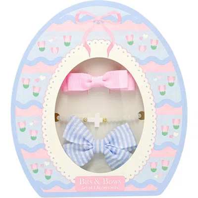 Bits & Bows Kids'  Easter Egg Bows And Bracelet Set In Blue