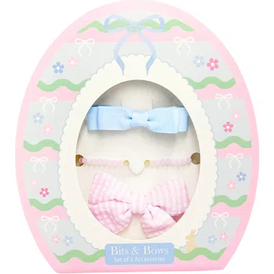 Bits & Bows Kids'  Easter Egg Bows And Bracelet Set In Pink