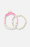 Bits & Bows Eloise Beaded Bracelet Set In Gold
