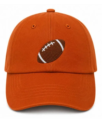 Bits & Bows Kids'  Football Baseball Hat In Orange