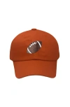 Bits & Bows Babies'  Football Bow Baseball Hat In Brown