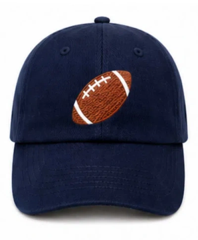 Bits & Bows Football Bow Baseball Hat In Blue