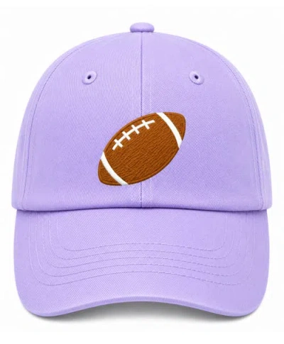 Bits & Bows Kids'  Football Bow Baseball Hat In Purple