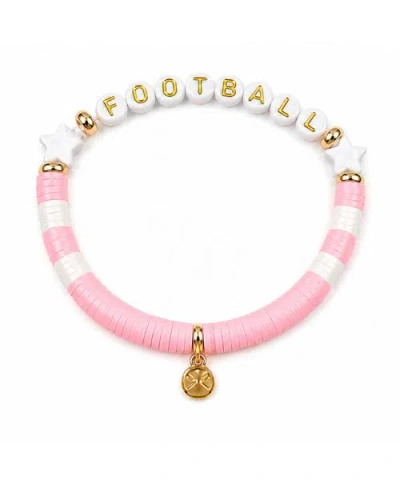 Bits & Bows Kids'  Football Bracelet In Pink