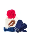 Bits & Bows Football Knit Hat/mittens Bundle In Multi