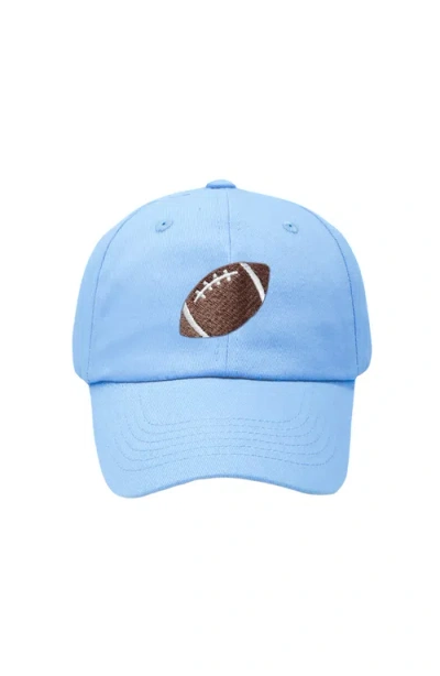 Bits & Bows Babies'  Football Seersucker Baseball Hat In Blue