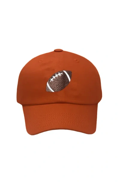 Bits & Bows Kids'  Football Twill Baseball Hat In Brown