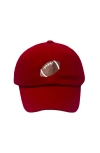 Bits & Bows Kids'  Football Twill Baseball Hat In Red