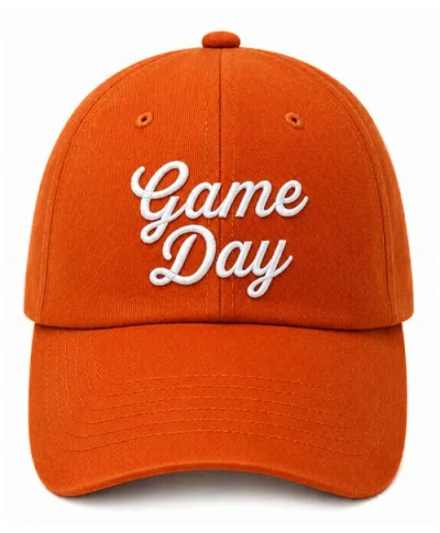 Bits & Bows Babies'  Game Day Bow Baseball Hat In Orange