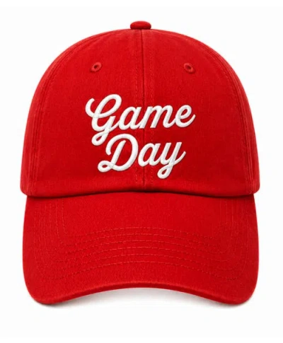 Bits & Bows Babies'  Game Day Bow Baseball Hat In Red