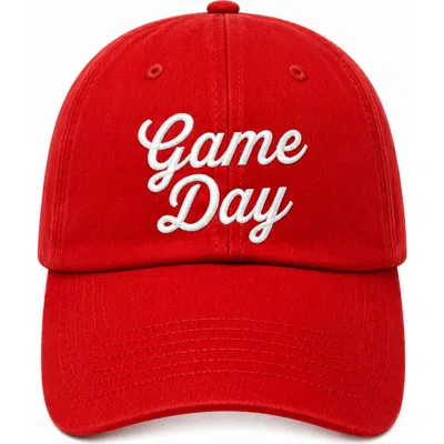 Bits & Bows Kids'  Game Day Bow Baseball Hat In Red