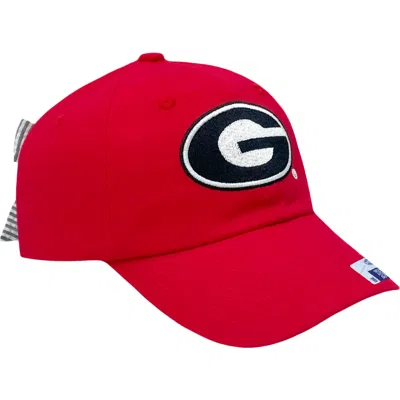 Bits & Bows Kids'  Georgia Bulldogs Bow Baseball Hat In Red