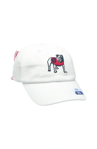 Bits & Bows Kids'  Georgia Bulldogs Bow Baseball Hat In White