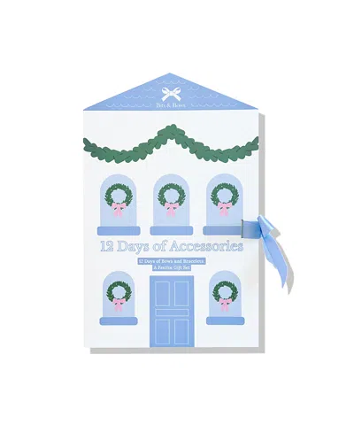 Bits & Bows Girls' 12 Days Of Accessories Gift Box Set Of Bows And Bracelets - Little Kid, Big Kid In White