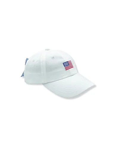 BITS & BOWS GIRLS' AMERICAN FLAG BOW BASEBALL HAT