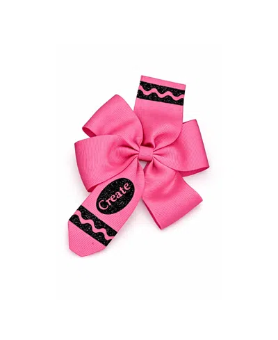 Bits & Bows Kids' Girls' Back-to-school Crayon Hair Bow In Pink
