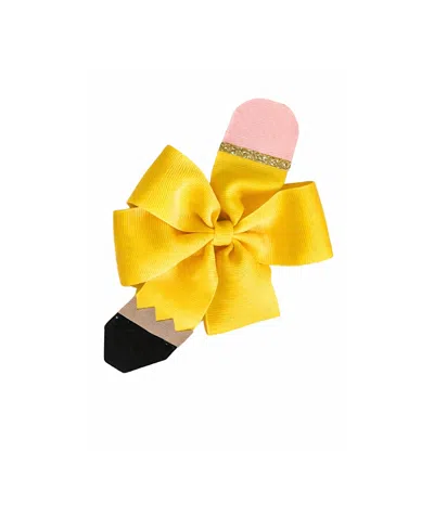 Bits & Bows Kids'  Pencil Back-to-school Hair Bow In Yellow