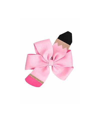 Bits & Bows Kids'  Pencil Back-to-school Hair Bow In Pink
