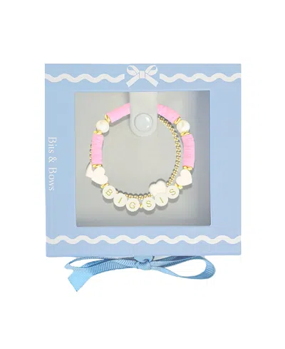 Bits & Bows Girls' Big Sis Bracelet Gift Set - Little Kid, Big Kid In Pink/gold
