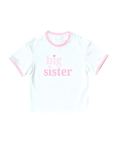 Bits & Bows Girls' Big Sister Crewneck T-shirt - Baby In Pink