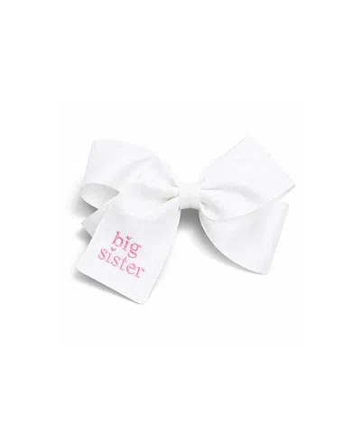 Bits & Bows Girls' Big Sister Hair Bow - Little Kid, Big Kid In White